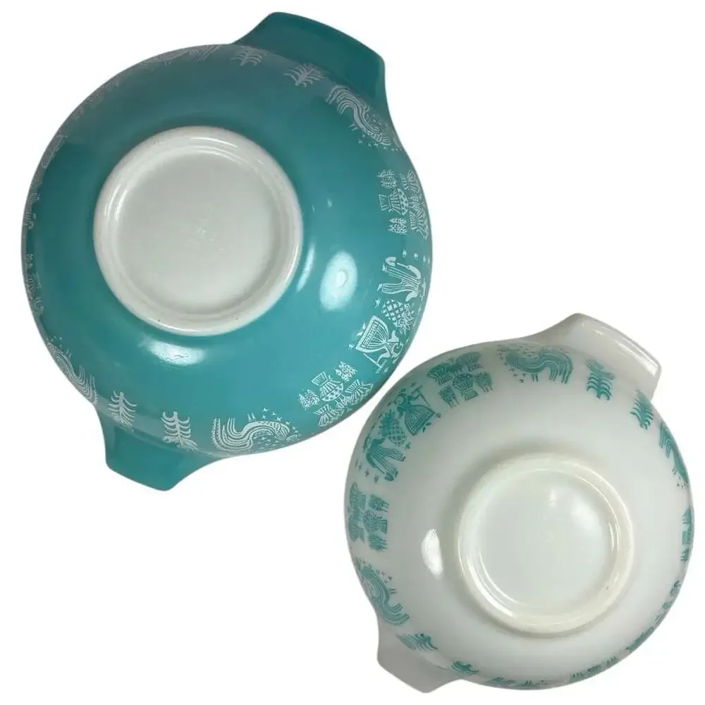Vintage Pyrex Amish Butterprint Cinderella Nesting Mixing Bowls 443 & 444 Set